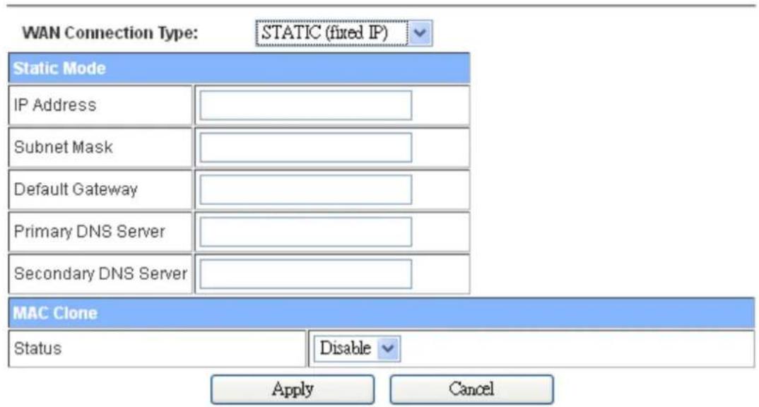 Premiertek LP-7316K - Wide Area Network (WAN) Settings - 1