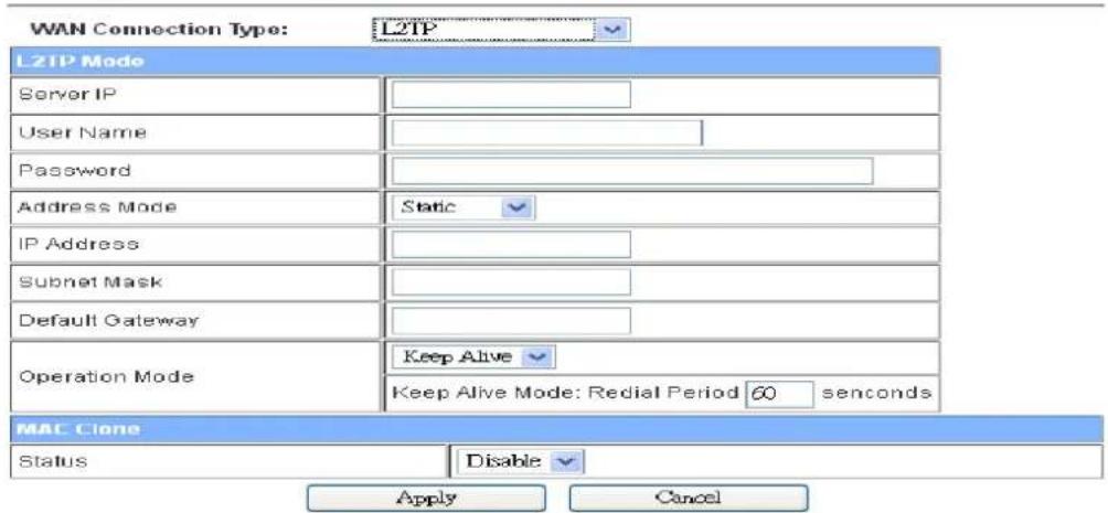 Premiertek LP-7316K - Wide Area Network (WAN) Settings - 1