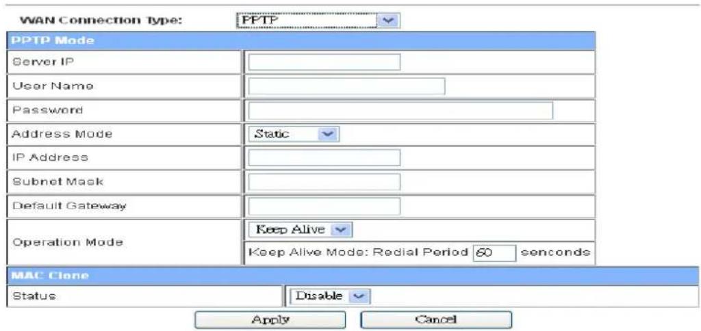 Premiertek LP-7316K - Wide Area Network (WAN) Settings - 1