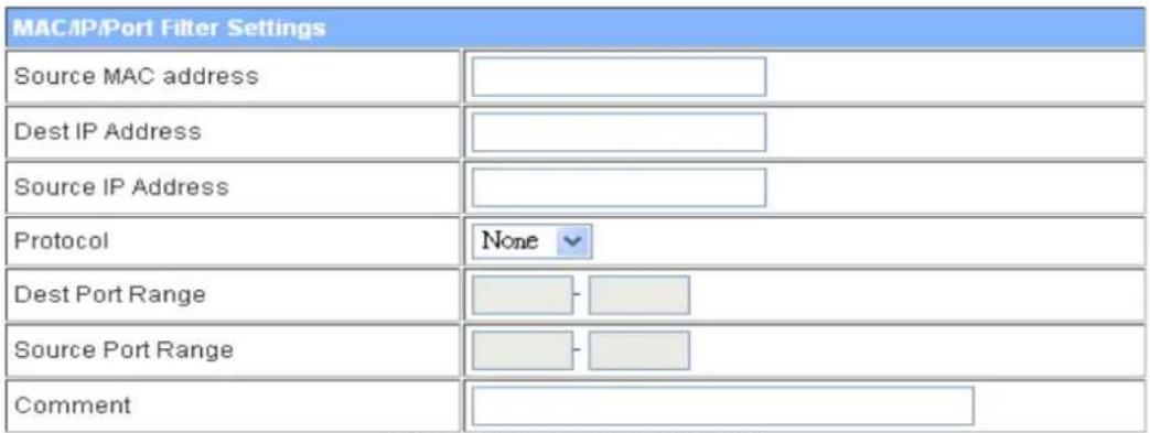 Premiertek LP-7316K - MAC/IP/Port Filtering Settings - 2