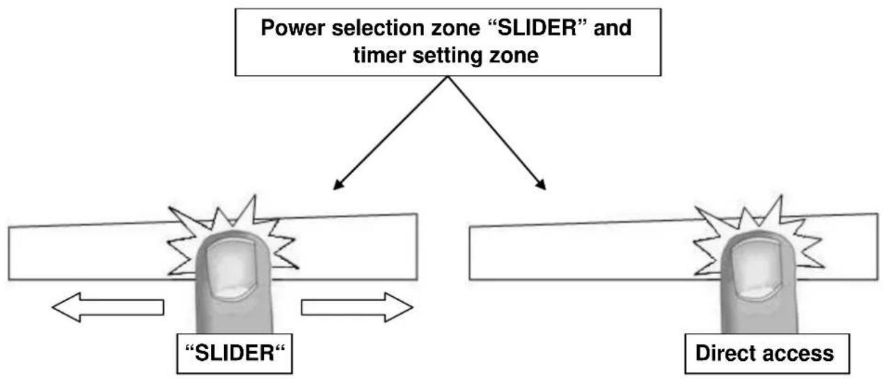 Foster 7368 030 - Power selection zone "SLIDER" and timer setting zone - 1