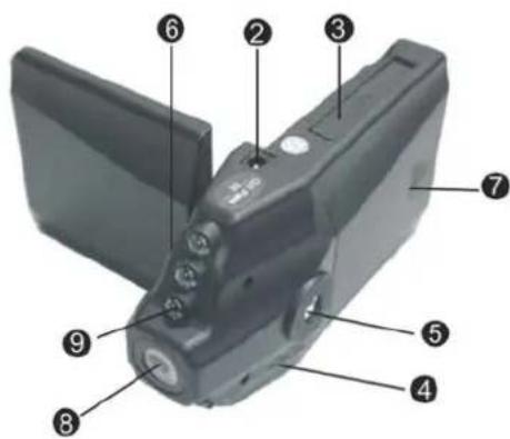 Labeled diagram of a digital camera module with numbered parts for identification