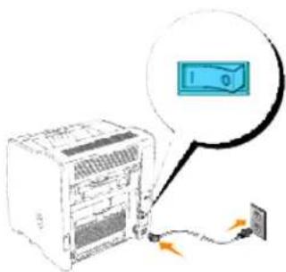 DELL 3010cn - Einschalten des Druckers - 1