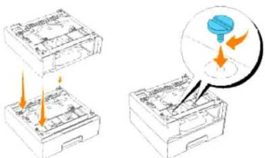 DELL 3010cn - Installieren einer zusätzlichen Papierfacheinheit - 8