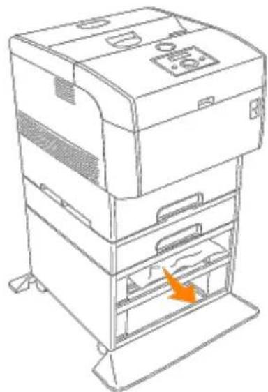 DELL 5100cn - Beseitigen von Papierstaus aus den zusätzlichen Papierfacheinheiten - 5