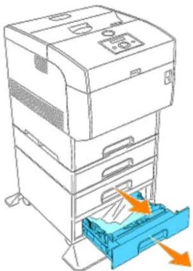 DELL 5100cn - Beseitigen von Papierstaus aus den zusätzlichen Papierfacheinheiten - 3