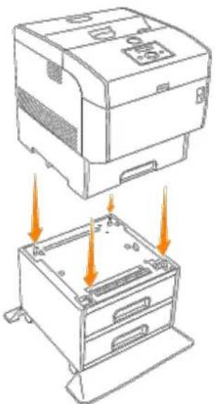 DELL 5100cn - Installieren der zusätzlichen 1000-Blatt-Papierfacheinheit - 3