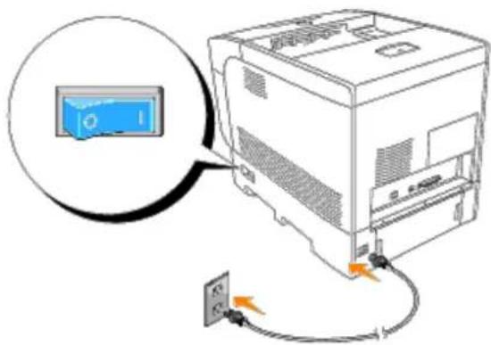 DELL 5100cn - Einschalten des Druckers - 1