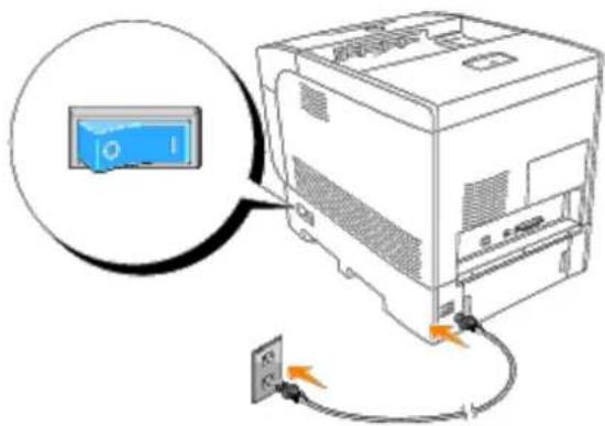 DELL 5100cn - Einschalten des Druckers - 1