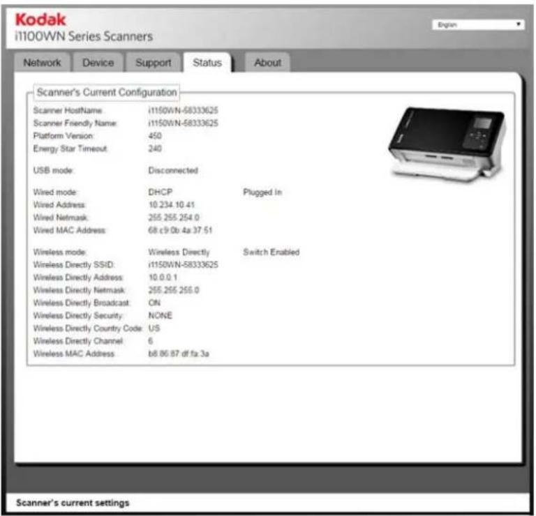 KODAK I1190WN - Registerkarte „Status“ - 1
