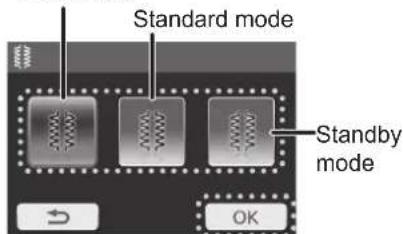 Standard mode Standby mode OK