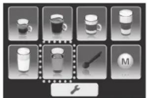 PANASONIC NC-ZA1M - Select "hot water" on the main menu. Then place a cup(s) under the spout. - 1