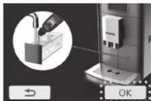 PANASONIC NC-ZA1M - Fill the water tank with 250 mL of water and add 125 mL of descaling agent, then press OK. - 1