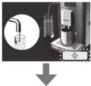 PANASONIC NC-ZA1M - Fill the glass with clean water and press to start the rinsing cycle again. Place an empty cup under the dispenser before starting. (Cup size > 250 mL) - 1