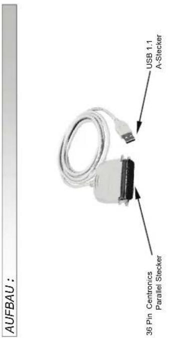 AUFBAU : 36 Pin Centronics Parallel Stecker USB 1.1 A-Stecker