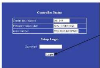 Controller Status System name: dbpted 001344 Password: 96-12-200510-S3 Serial number 014-014-01-00247 Setup Login Password Login