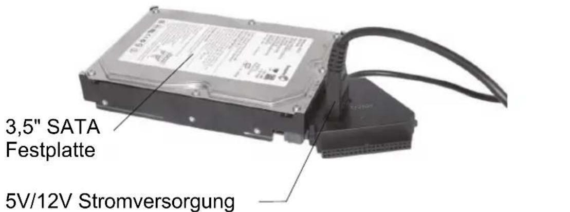 3,5" SATA Festplatte 5V/12V Stromversorgung