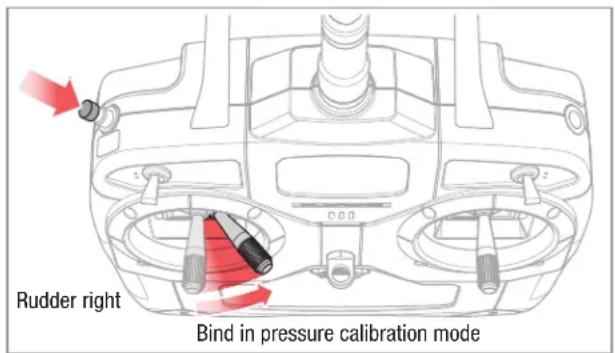Rudder right Bind in pressure calibration mode