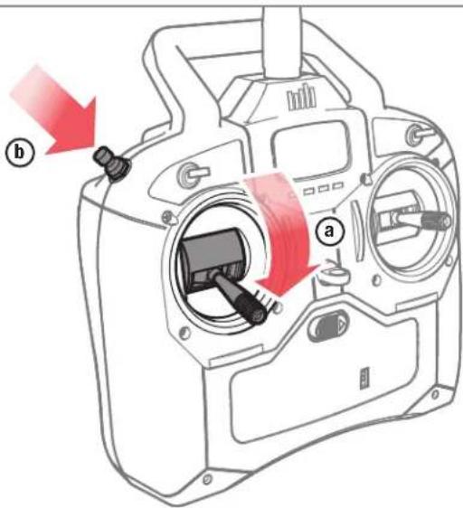 Diagram of a DLR device showing internal components with red arrows indicating motion direction, labeled (a) and (b)