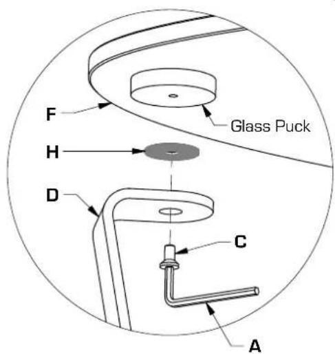 F Glass Puck H D C A
