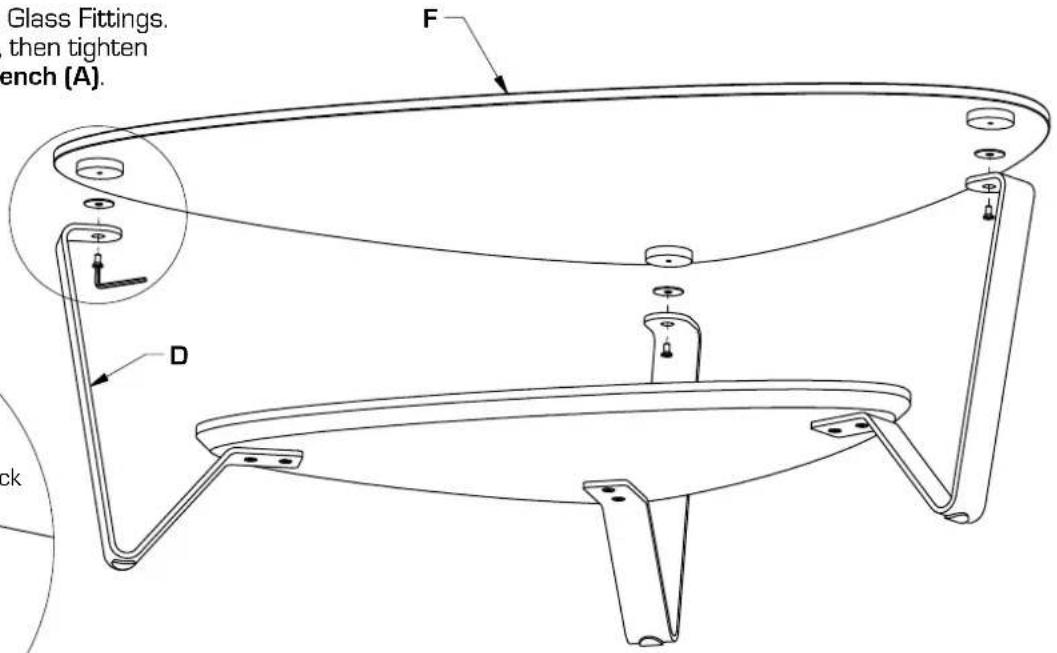 Glass Fittings. then tighten ench (A). F D