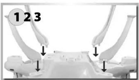 Carson X4 360 Quadcopter FPV - Install landing skids & blade protection frame - 1