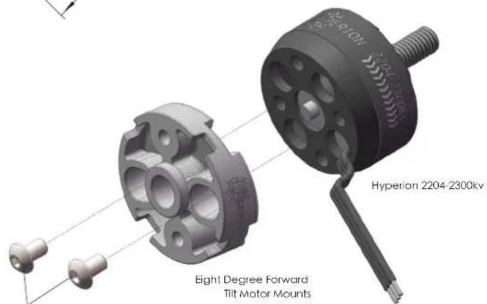 Hyperion 2204-2300kv Eight Degree Forward Tilt Motor Mounts
