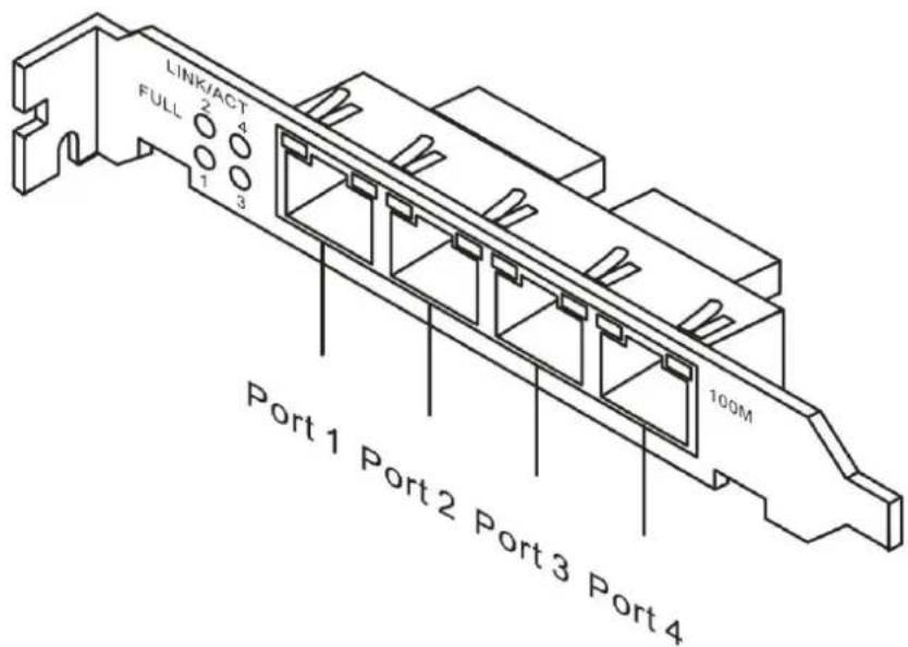 LINK/ACT FULL 2 4 1 3 100M Port 1 Port 2 Port 3 Port 4