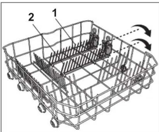 BEKO DSN 6832 FX30 - Einklappbare Geschirrhalter am unteren Korb (2-teilig) (je nach Modell) - 1