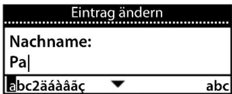 Eintrag ändern Nachname: Pa abc2ääääääç abc