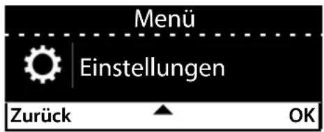 Menü Einstellungen Zurück OK
