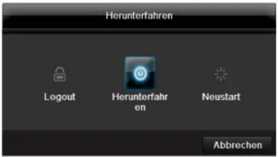 Herunterfahren Logout Herunterfahr en Neustart Abbrechen