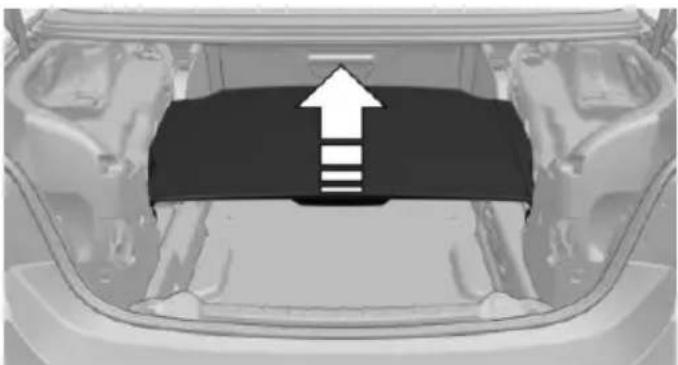 Top-down view of a car chassis with an upward arrow and three horizontal stripes (no text or symbols)