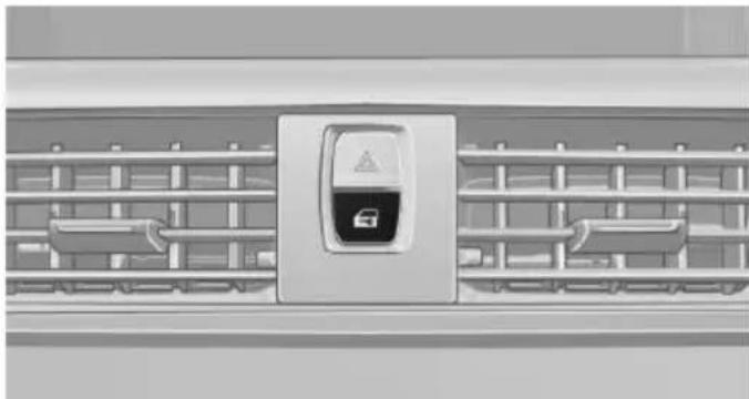 Front view of a car air conditioner grille with a central logo (no text or symbols visible)