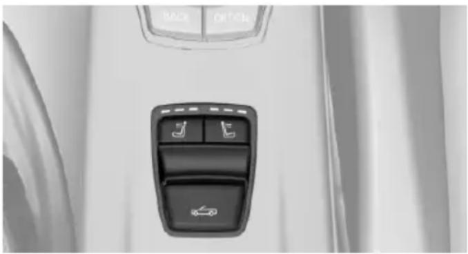 Close-up of a car interior control panel with directional arrows and buttons (no text or symbols visible)