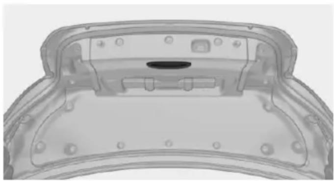 Top-down technical illustration of a car's front bumper and dashboard (no text or symbols)