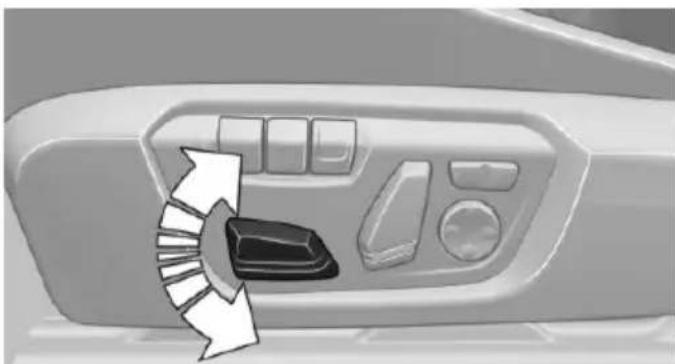 Interior view of a car dashboard with directional arrows indicating flow or movement (no text or symbols)