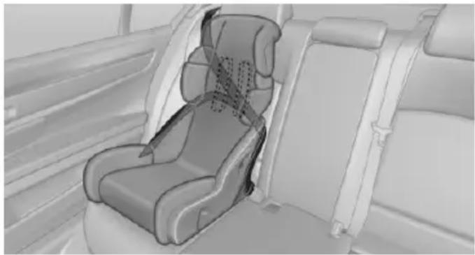 Interior view of a car seatbelt with visible seat, seat, and seatbelt (no text or symbols)