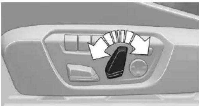 Interior view of a car dashboard with directional arrows indicating flow or movement (no text or symbols)