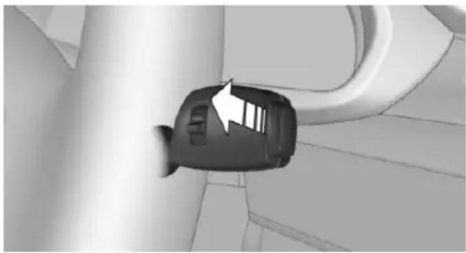 3D rendered image of a jet engine component with a white arrow pointing to the side (no text or symbols visible)