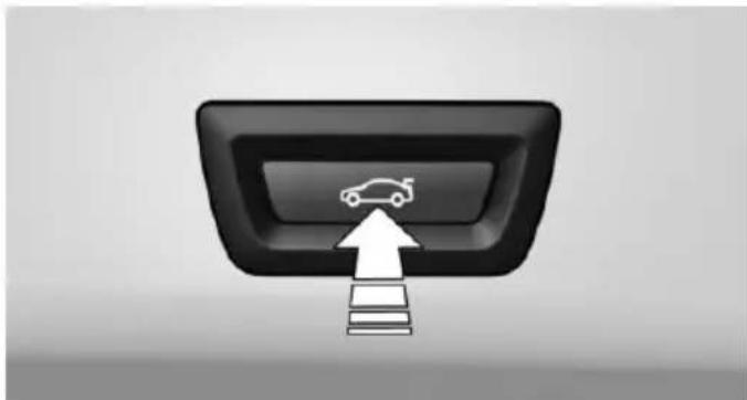 Interior view of a car dashboard with an upward arrow and car icon (no text or symbols)