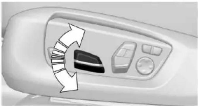 Close-up of a car air conditioner control panel with directional arrows indicating airflow or movement (no text or symbols)