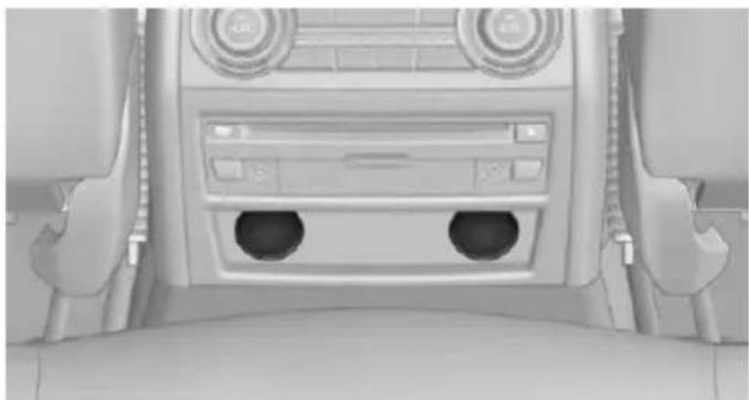 Top-down view of a car dashboard with two vented seats and control knobs (no visible text or symbols)