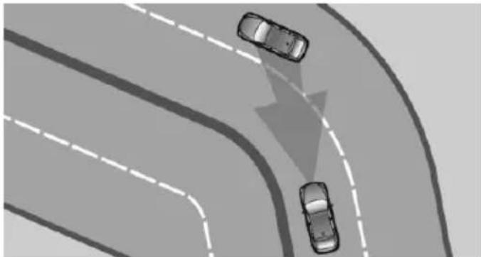 Top-down view of a multi-lane road with cars on both sides, no visible text or symbols