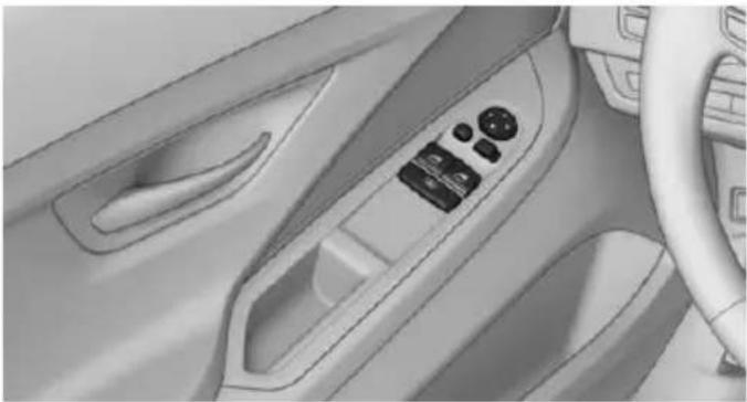 Interior view of a car dashboard and steering wheel (no visible text or symbols)