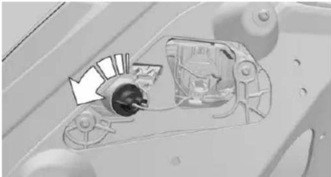 Mechanical component diagram showing a valve mechanism with directional arrows (no text or symbols)