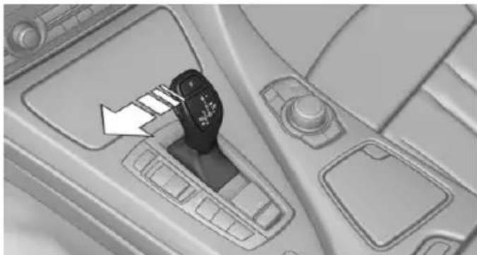 Interior view of a car gear shift lever mechanism (no text or symbols visible)