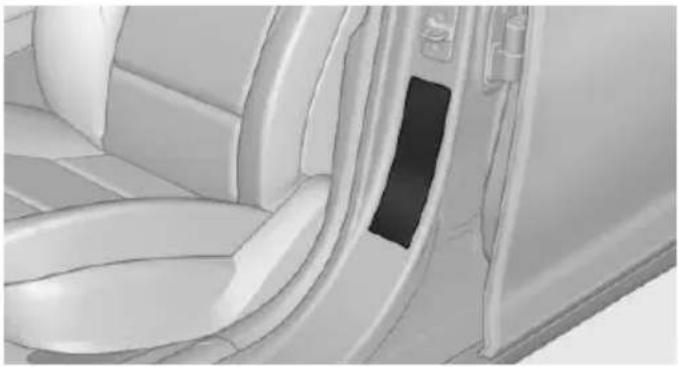 Interior view of a car showing the side panel and seat area (no text or symbols visible)