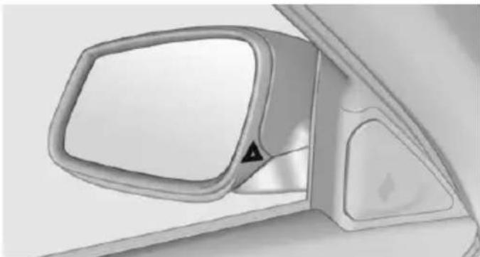 Side view of a car's front mirror and side panel (no text or symbols visible)
