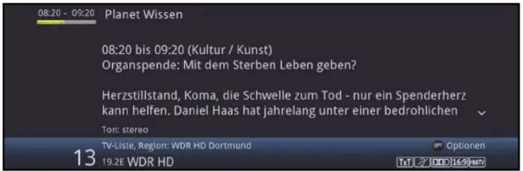 08:20 - 09:20 Planet Wissen 08:20 bis 09:20 (Kultur / Kunst) Organspende: Mit dem Sterben Leben geben? Herzstillstand, Koma, die Schwelle zum Tod - nur ein Spenderherz kann helfen. Daniel Haas hat jahrelang unter einer bedrohlichen Ton: stereo TV-Liste, Region: WDR HD Dortmund 13 19.2E WDR HD Optionen TxT DDD 16:9 PartV